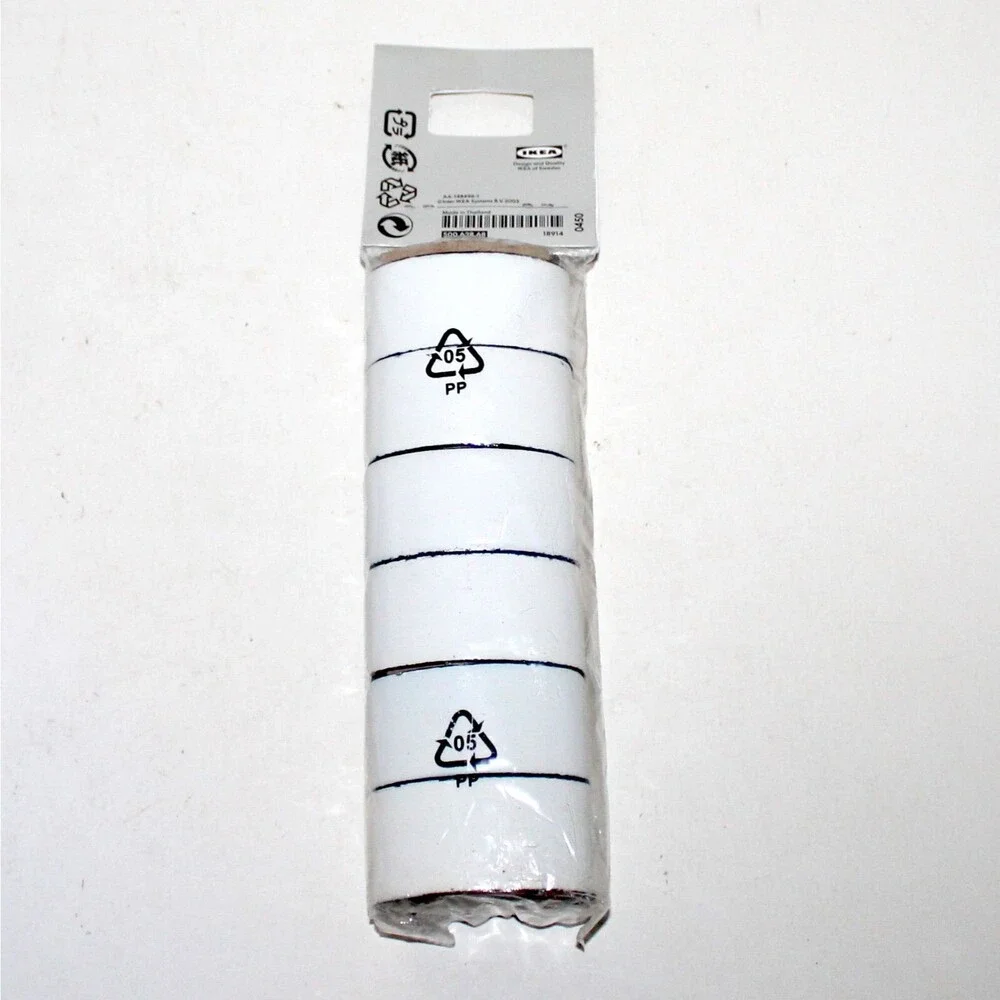 Ikea Heder 6 Napkin Rings metal enamel white blue NEW Katarina Brieditis scandi